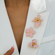 vintage Pink Flower Brooch Irregular Three-Petal Pin