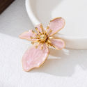 vintage Pink Flower Brooch Irregular Three-Petal Pin