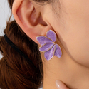 elegant Enamel Leaf Flower Stud Earrings For Women