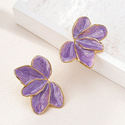 elegant Enamel Leaf Flower Stud Earrings For Women