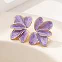 elegant Enamel Leaf Flower Stud Earrings For Women