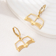 golden yellow minimalist Hollow Book Earrings For Graduation And Back To School
