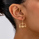 golden yellow minimalist Hollow Book Earrings For Graduation And Back To School