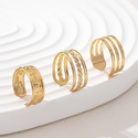 golden yellow geometric Line Toe Ring Set For Women - 3 Piece Metal Beach Jewelry