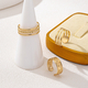 golden yellow geometric Line Toe Ring Set For Women - 3 Piece Metal Beach Jewelry