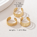 golden yellow geometric Line Toe Ring Set For Women - 3 Piece Metal Beach Jewelry