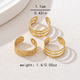 golden yellow geometric Line Toe Ring Set For Women - 3 Piece Metal Beach Jewelry