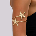 golden yellow 3D Starfish Metal Rotating Open Armband For Women