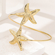 golden yellow 3D Starfish Metal Rotating Open Armband For Women