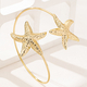 golden yellow 3D Starfish Metal Rotating Open Armband For Women
