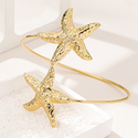 golden yellow 3D Starfish Metal Rotating Open Armband For Women