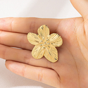 golden yellow vintage Simple Metal Flower Brooch For Women