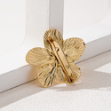 golden yellow vintage Simple Metal Flower Brooch For Women