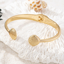 golden yellow ocean Shell Metal Bracelet For Women Summer Commute Accessory