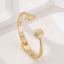 golden yellow ocean Shell Metal Bracelet For Women Summer Commute Accessory