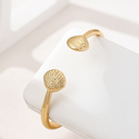 golden yellow ocean Shell Metal Bracelet For Women Summer Commute Accessory