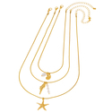 golden yellow ocean Shell Starfish Necklace Set For Women
