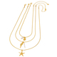 golden yellow ocean Shell Starfish Necklace Set For Women
