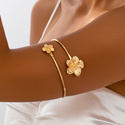 golden yellow elegant Enamel Flower Armband For Women Summer Vacation Jewelry