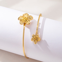 golden yellow elegant Enamel Flower Armband For Women Summer Vacation Jewelry