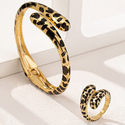 leopard Print Set leopard Print Bracelet And Ring Set Retro Daily Wear Jewelry