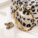 leopard Print Set leopard Print Bracelet And Ring Set Retro Daily Wear Jewelry