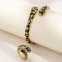leopard Print Set leopard Print Bracelet And Ring Set Retro Daily Wear Jewelry