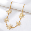 golden yellow irregular Metal Sun Waist Chain For Women