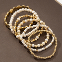 multi-color bohemian Woven Rice Bead Stretch Bracelet Set 6-Piece