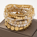 multi-color bohemian Woven Rice Bead Stretch Bracelet Set 6-Piece