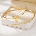 golden yellow minimalist Metal Heart Line Armband For Women