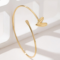 golden yellow minimalist Metal Heart Line Armband For Women