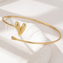 golden yellow minimalist Metal Heart Line Armband For Women