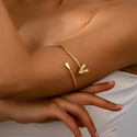golden yellow minimalist Metal Heart Line Armband For Women