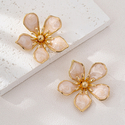 colorful Enamel Five-Petal Flower Stud Earrings For Women