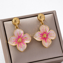 colorful Oil-Drip Flower Earrings For Women Beach Vacation Party