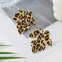 leopard print earrings retro Metal Leopard Maple Leaf Earrings For Women Party Style