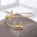 golden yellow ocean Series Starfish Crab Women's Armband