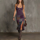 women's 3D Digital Print Strappy Dress