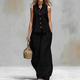 summer V-Neck Vest And Long Pants Casual Set