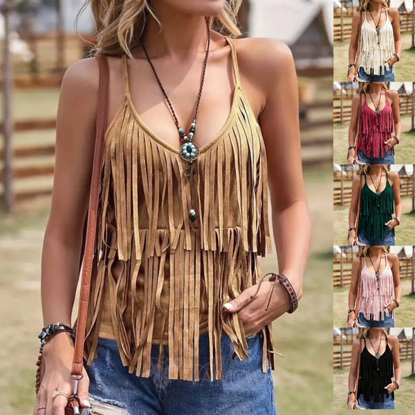 fringe Cami Vest Western Style Women's Top