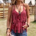 fringe Cami Vest Western Style Women's Top