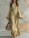 elegant Solid Color Long Sleeve Formal Dress