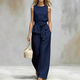 women's Sleeveless Solid Color Two-Piece Set With Belt