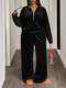 women's Velvet Two-Piece Tracksuit Set With Hoodie And Pants