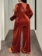 women's Velvet Two-Piece Tracksuit Set With Hoodie And Pants