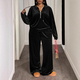women's Velvet Two-Piece Tracksuit Set With Hoodie And Pants