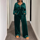 women's Velvet Two-Piece Tracksuit Set With Hoodie And Pants