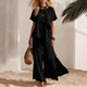 women's Summer Casual Irregular Short Sleeve Top And Slit Wide Leg Pants Set