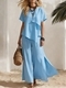 women's Summer Casual Irregular Short Sleeve Top And Slit Wide Leg Pants Set